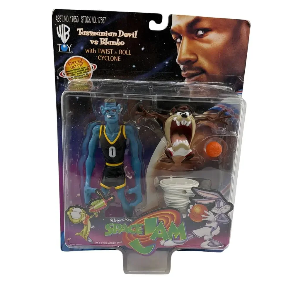 Vtg 1996 Space Jam Tasmanian Devil vs Blanko Action Figure Set Playmates WB NIB